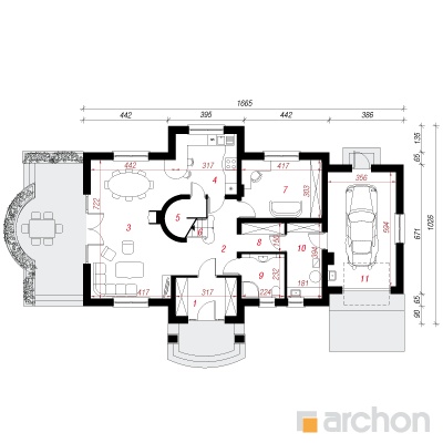  Maja astelpõõsastes 1. korruse plaan