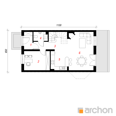  Maja kukekannustes 1. korruse plaan