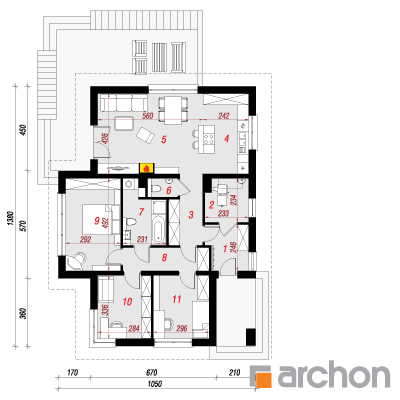  Maja viljalehtedes 1. korruse plaan