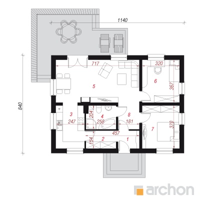  Maja papaiades 2 1. korruse plaan