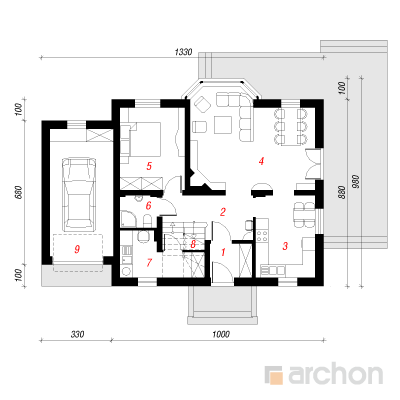  Maja sõnajalgades 3 1. korruse plaan