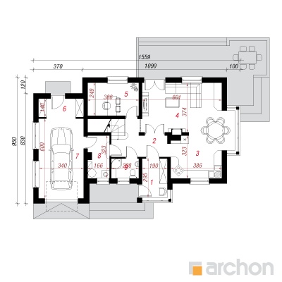  Maja kannatuslilledes 1. korruse plaan