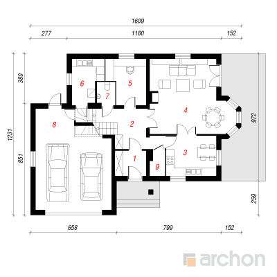  Maja petuuniates 1. korruse plaan