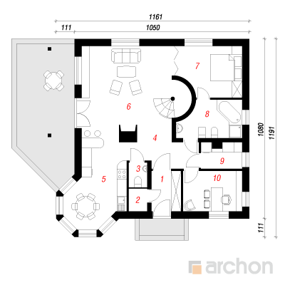  Maja nurmenukkudes 1. korruse plaan