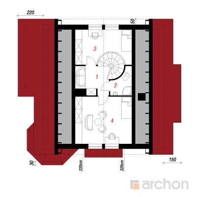  Maja nurmenukkudes 2. korruse plaan
