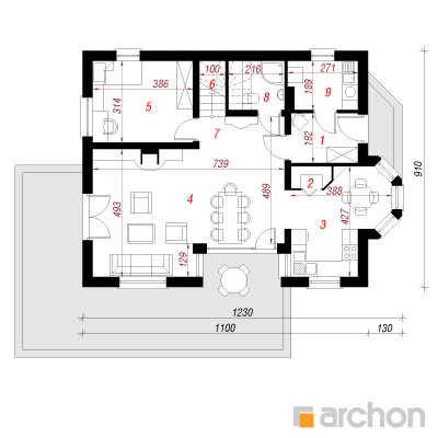  Maja pistaatsiates 1. korruse plaan