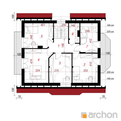  Maja pistaatsiates 2. korruse plaan