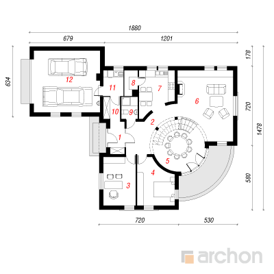  Maja plaatanites 2 1. korruse plaan