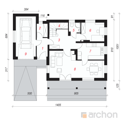  Maja niidul 1. korruse plaan