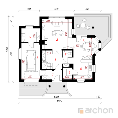  Maja sõstardes 1. korruse plaan
