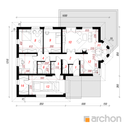  Maja metsaandides 2 1. korruse plaan