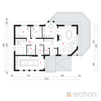  Maja metsaandides 1. korruse plaan