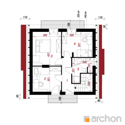  Maja metsmaasikates 3 (P) 2. korruse plaan