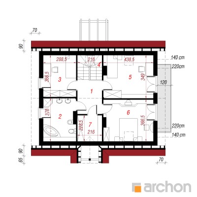  Maja priimulates (P) 2. korruse plaan