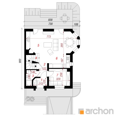  Maja madarates 1. korruse plaan