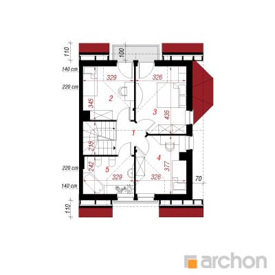  Maja madarates 2. korruse plaan