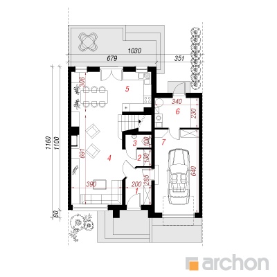  Maja rabarberites (S) 1. korruse plaan