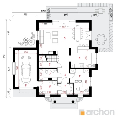  Maja kirburohus (G) 1. korruse plaan