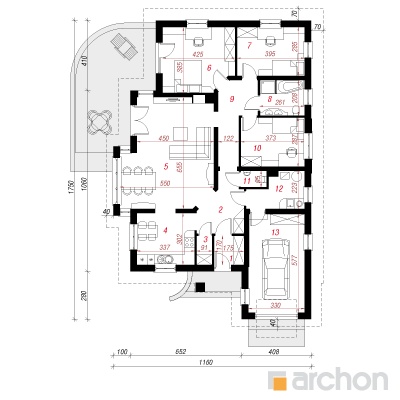  Maja ploomipuudes 1. korruse plaan