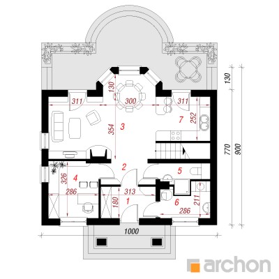  Maja robiiniates 1. korruse plaan