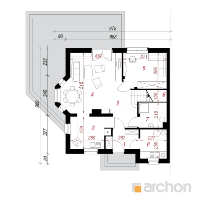  Maja rododendronites 10 (B) 1. korruse plaan