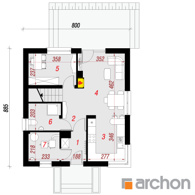  Maja rododendronites 11 (N) 1. korruse plaan