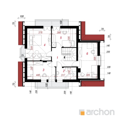  Maja rododendronites 2 (P) 2. korruse plaan