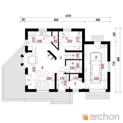  Maja rododendronites 3 (G) 1. korruse plaan