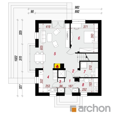  Maja rododendronites 5 (WN) 1. korruse plaan