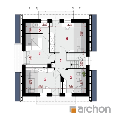  Maja rododendronites 5 (WN) 2. korruse plaan