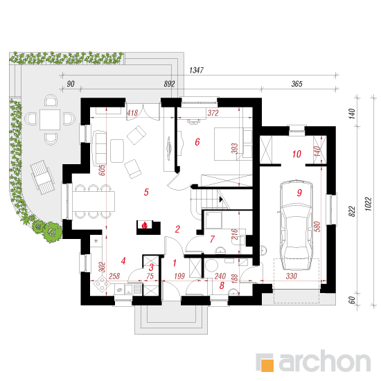  Maja rododendronites 5 (E) 1. korruse plaan