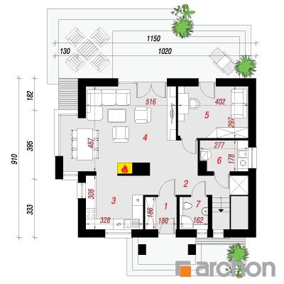  Maja rododendronites 6 (WN) 1. korruse plaan