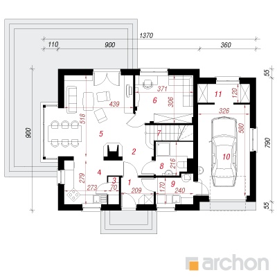  Maja rododendronites 6 (N) 1. korruse plaan