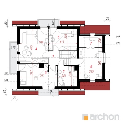  Maja rododendronites 6 (N) 2. korruse plaan