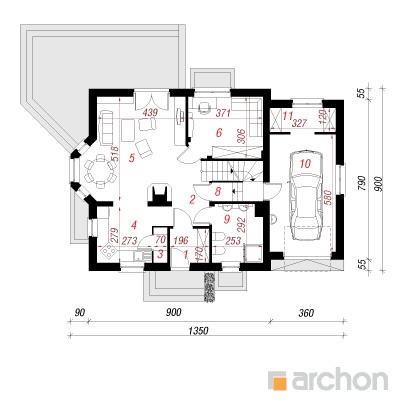  Maja rododendronites 6 (P) 1. korruse plaan