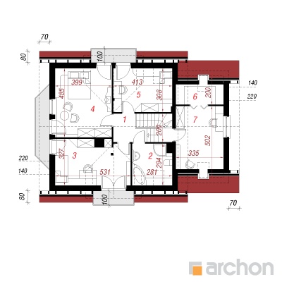 Maja rododendronites 6 (P) 2. korruse plaan