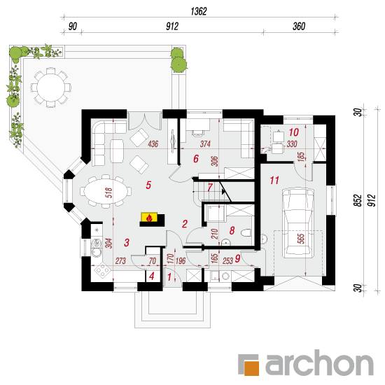 Maja rododendronites 6 1. korruse plaan