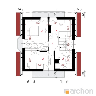  Maja rododendronites (P) 2. korruse plaan