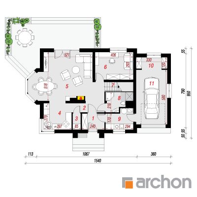  Maja rododendronites 6 (A) 1. korruse plaan