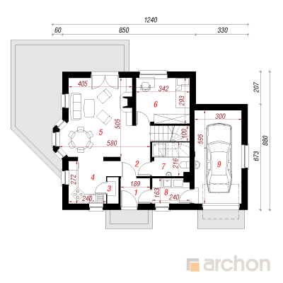  Maja rododendronites 2 1. korruse plaan