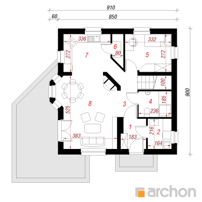  Maja rododendronites 3 1. korruse plaan