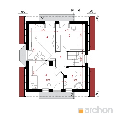  Maja rododendronites 5 (W) 2. korruse plaan