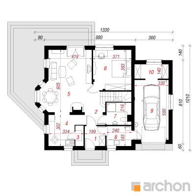  Maja rododendronites 5 1. korruse plaan