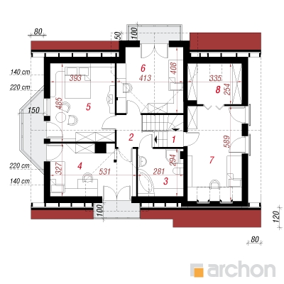  Maja rododendronites 8 2. korruse plaan