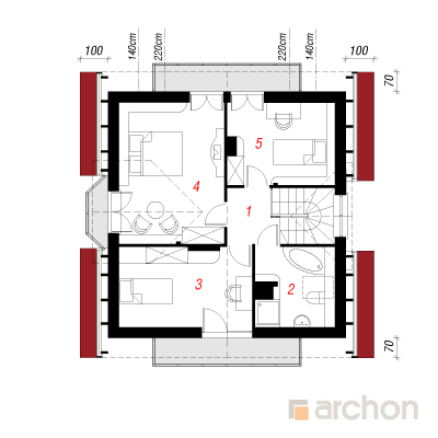  Maja rododendronites 2. korruse plaan