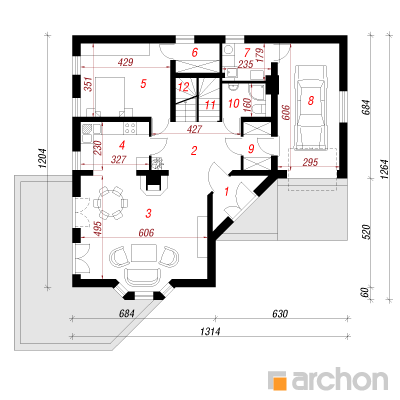  Maja roosides 1. korruse plaan