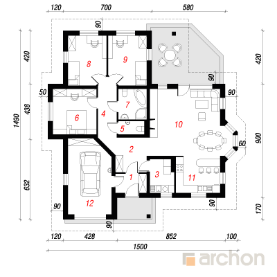  Maja rosmariinis 1. korruse plaan