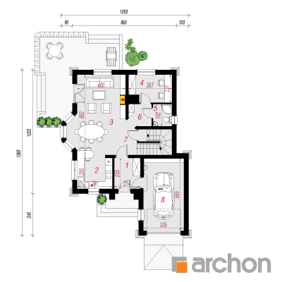  Maja põld-võõrkapsastes (P) 1. korruse plaan