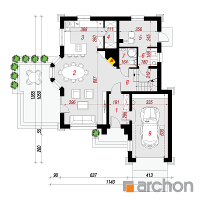  Maja põld-võõrkapsastes 2 1. korruse plaan