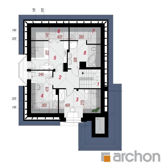  Maja põld-võõrkapsastes 6 2. korruse plaan